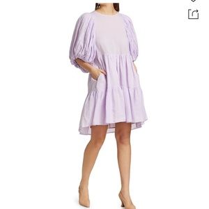 SEA Bailey Broomstick tiered linen-blend dress